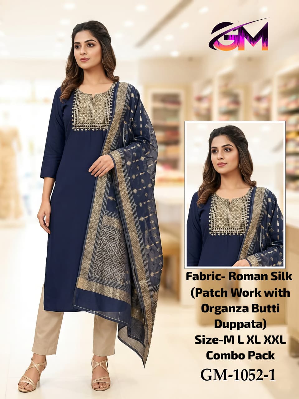 Romon Silk 3Pcs Suit AD10521