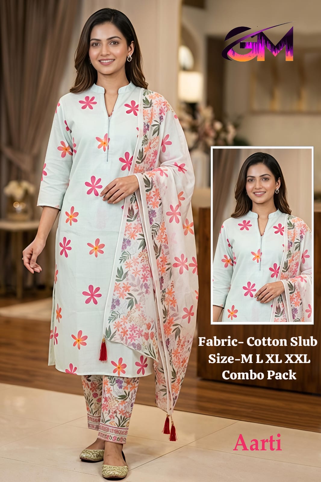 Cotton 3Pcs Suit AD12013