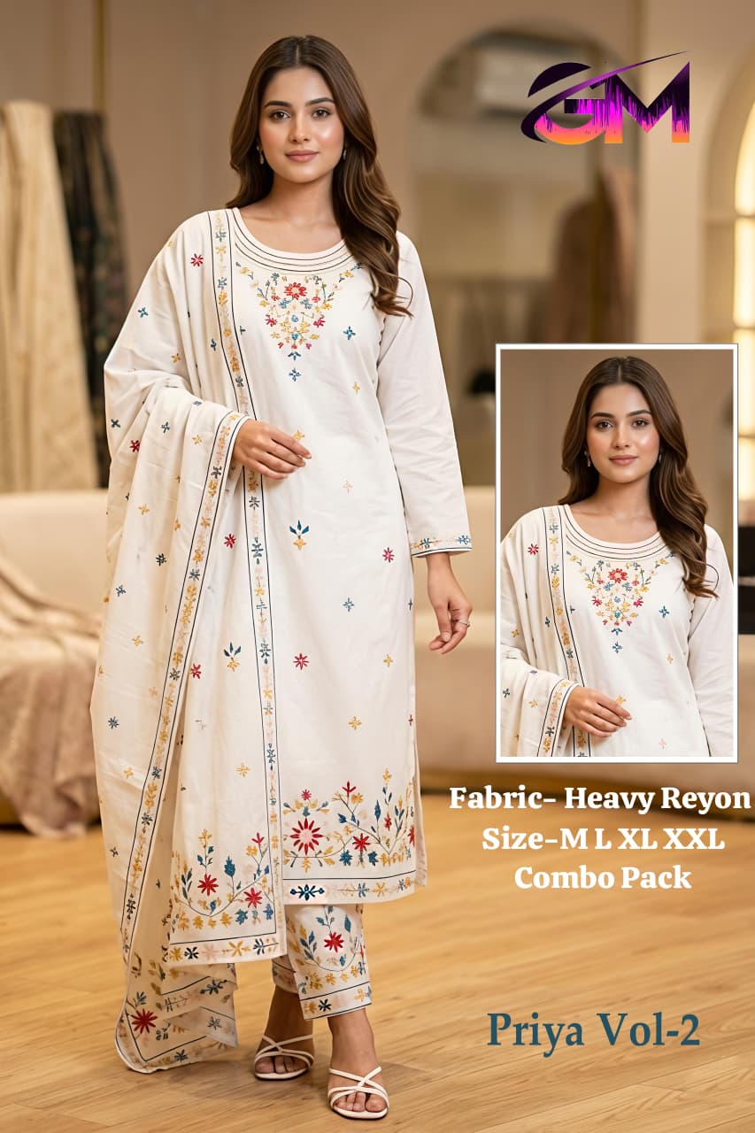 Heavy Rayon 3 Pcs Suit AD1204