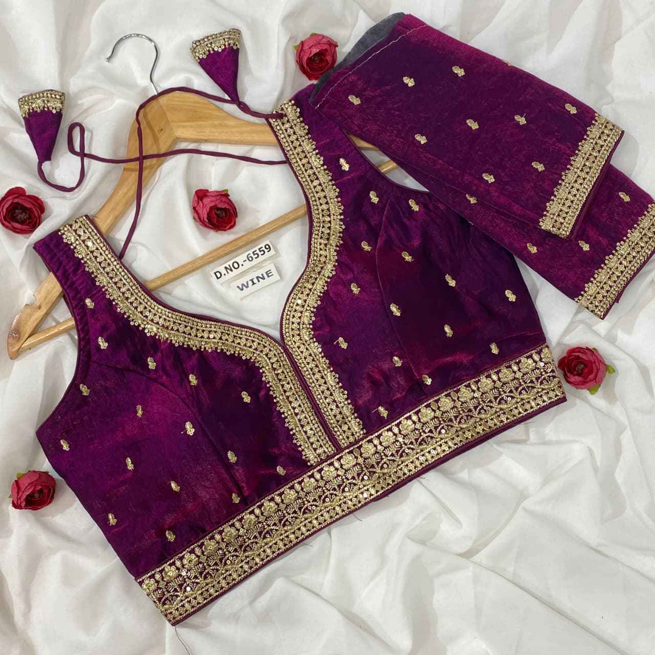 Silk Embroidery Blouse AD9001 image 1