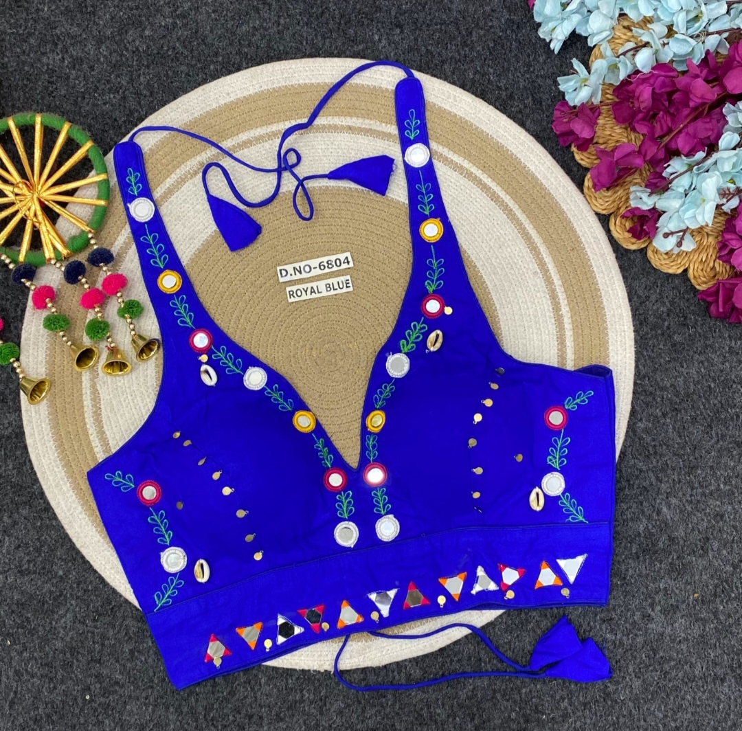 Navratri Mirror work Halter Neck Blouse AD9003 image 1
