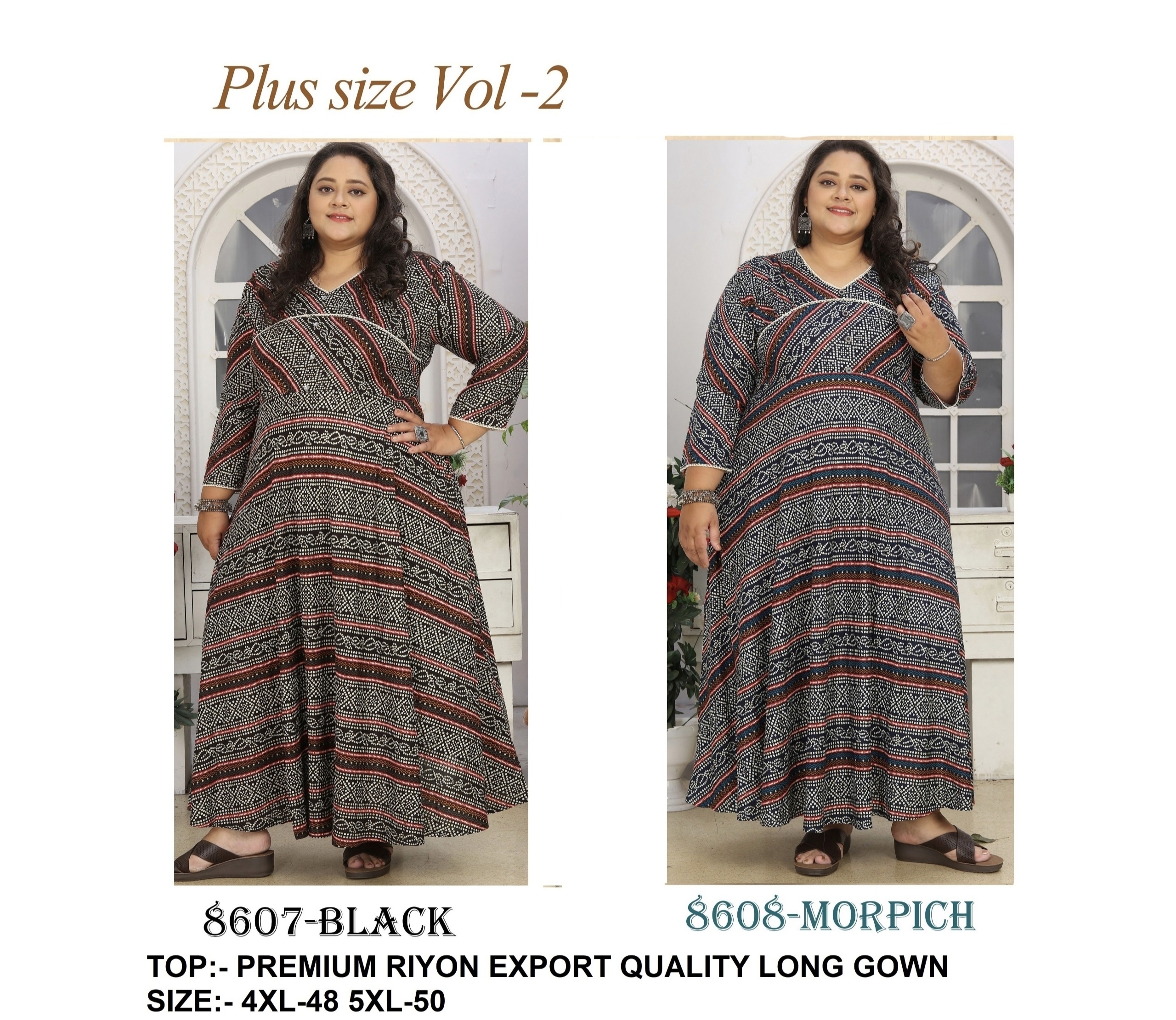 Plus Size Premium Riyon Export Quality Long Kurti AD1506 image 1