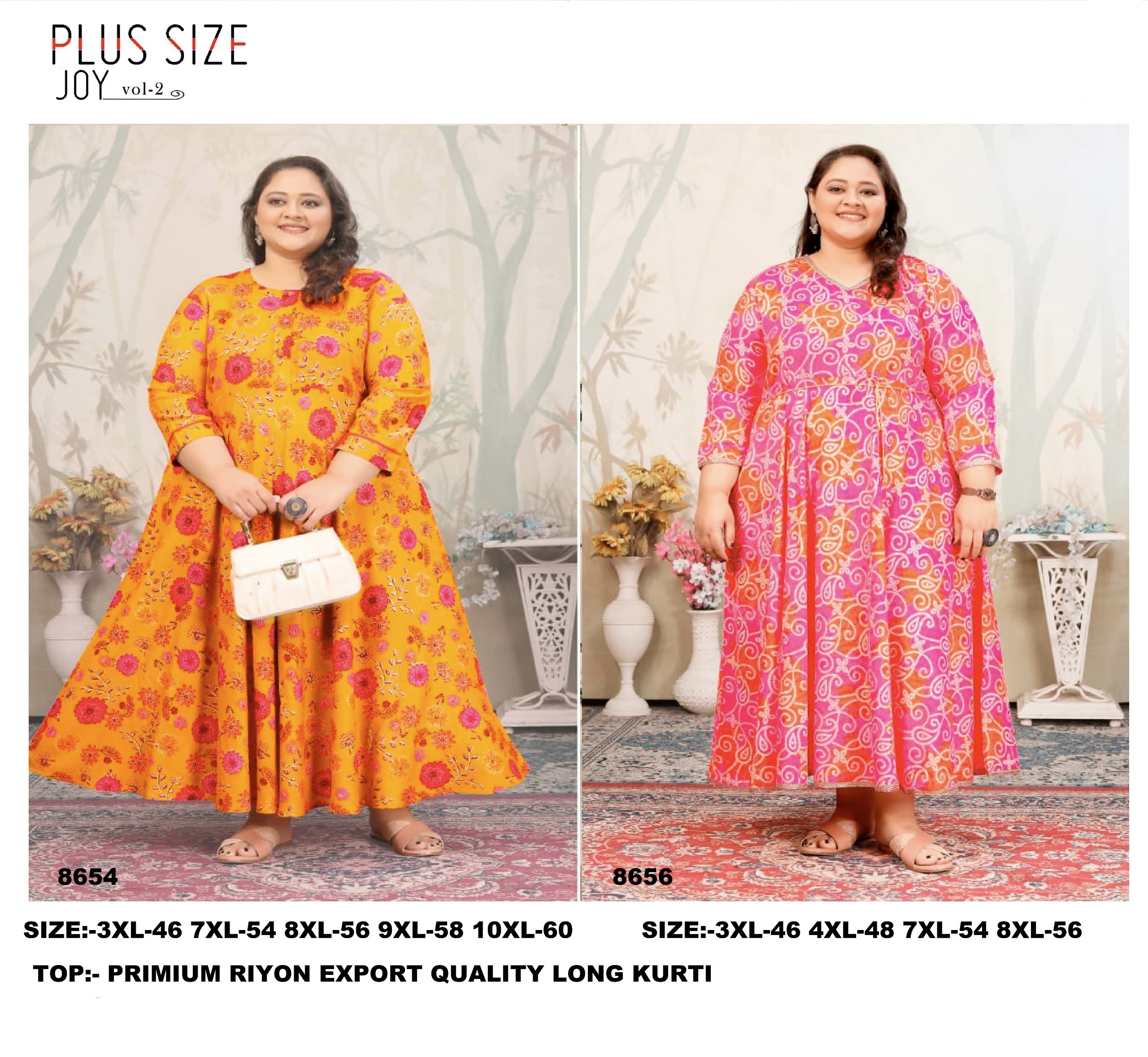 Plus Size Premium Riyon Export Quality Long Kurti AD1507 image 1