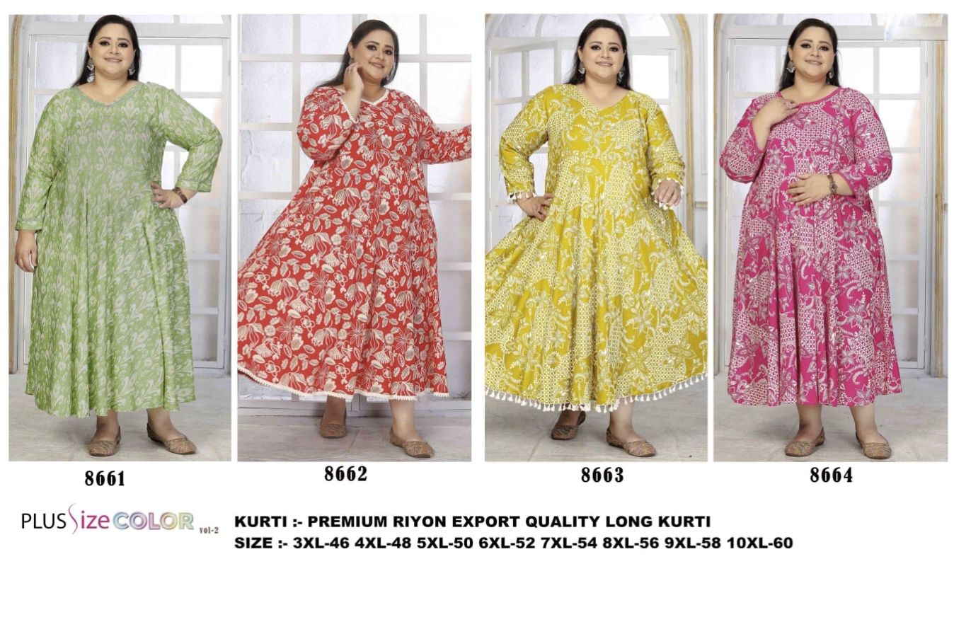 Plus Size Premium Riyon Export Quality Long Kurti AD1508 image 1