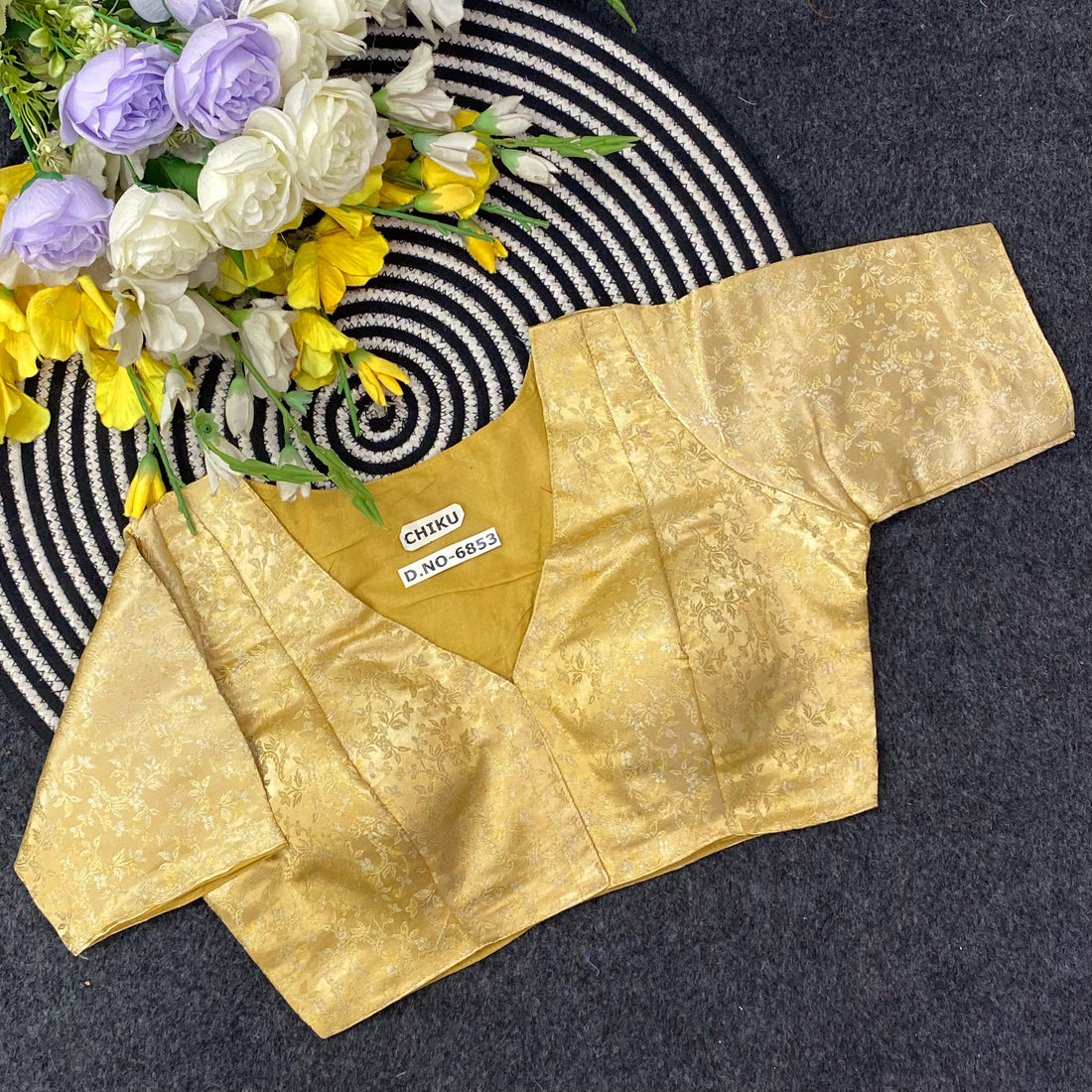 Banarasi Silk Front Open Blouse AD9012 image 1