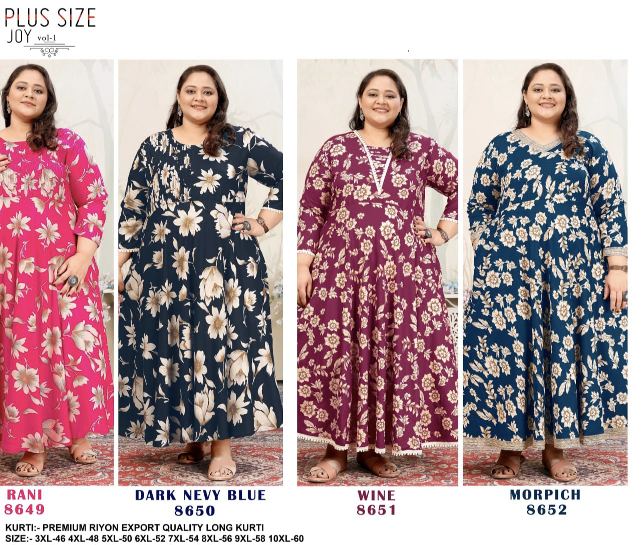 Plus Size Premium Riyon Export Quality Long Kurti AD1503