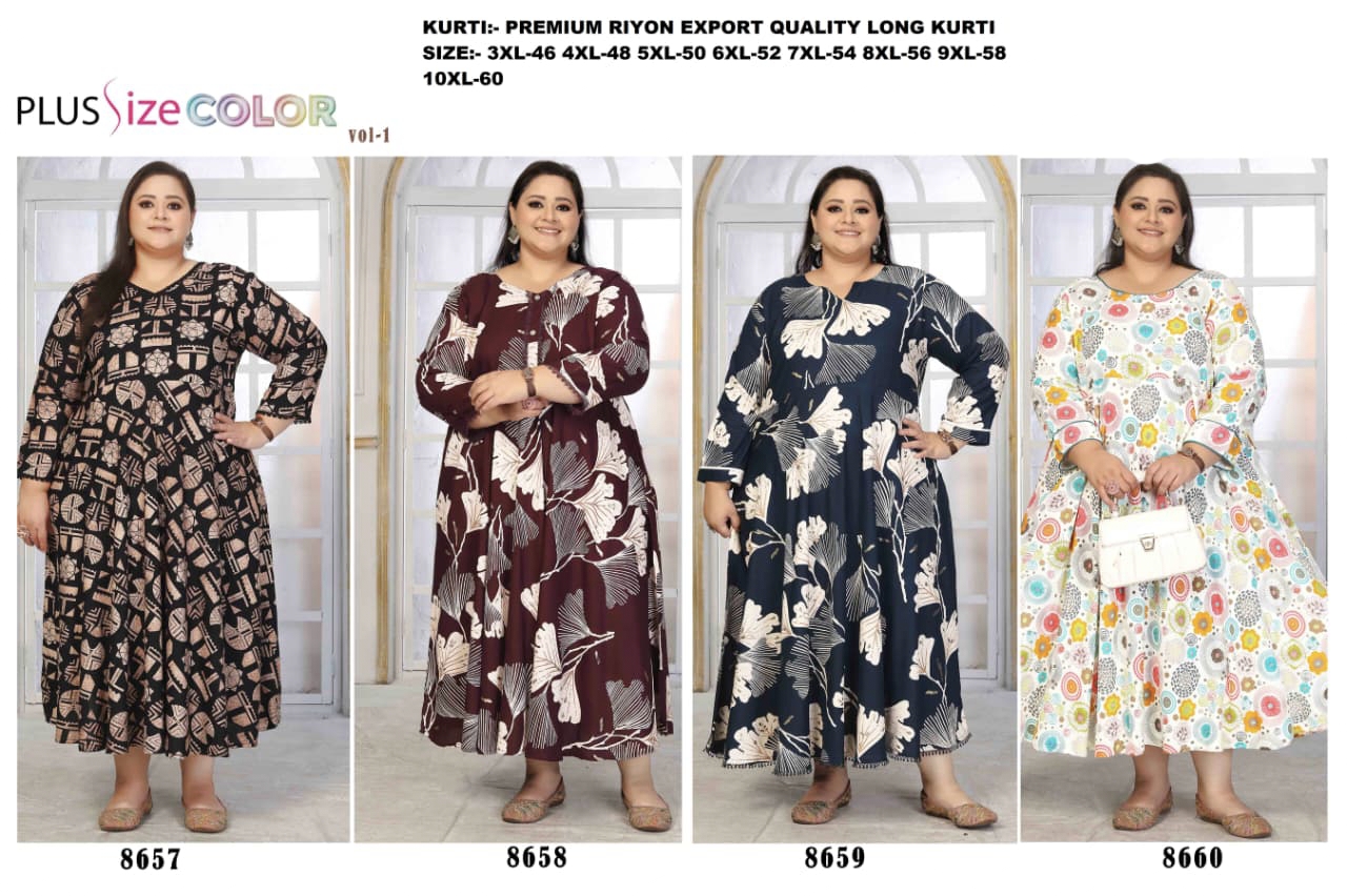 Plus Size Premium Riyon Export Quality Long Kurti AD1505