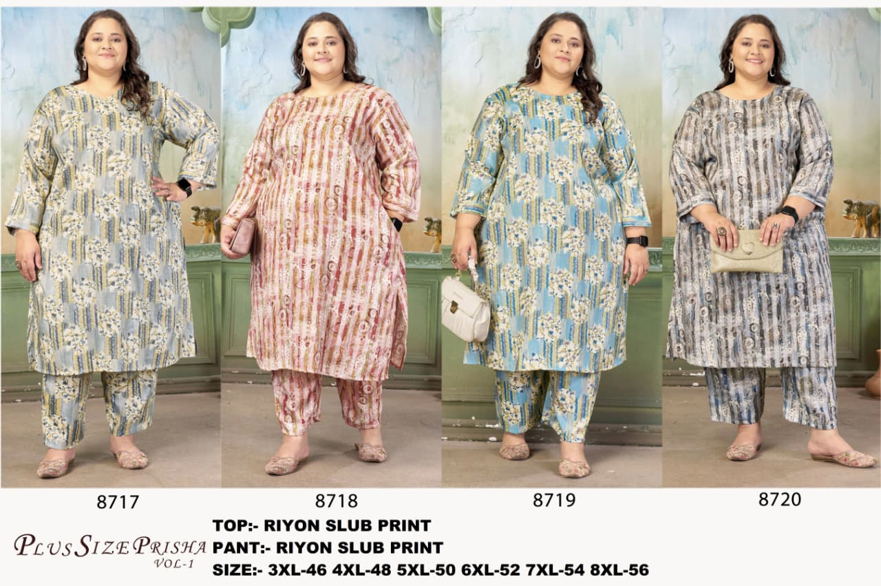 Plus Size Riyon Slub Print Dresses AD15012