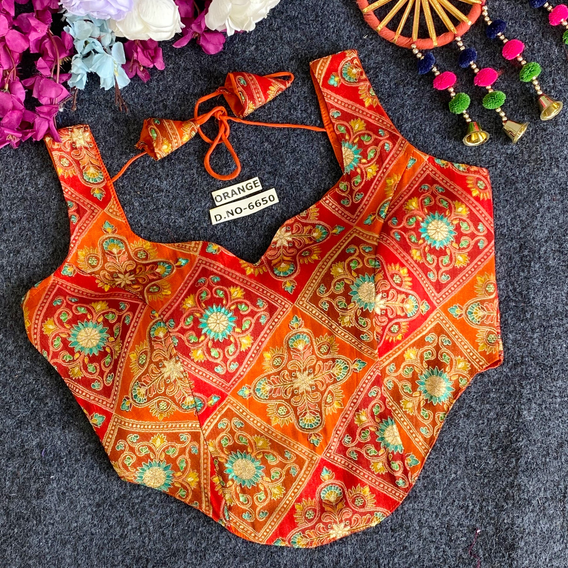 Corset Jacquard Silk Printed Blouse AD9009